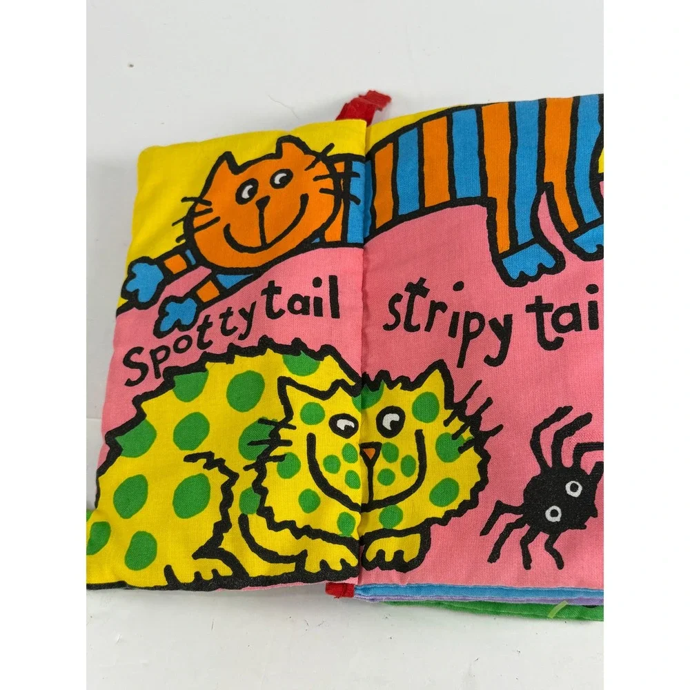 Jellycat Kitty Tails Soft Cloth Baby Book Anne Wilkinson Sensory Toy Cat Tails